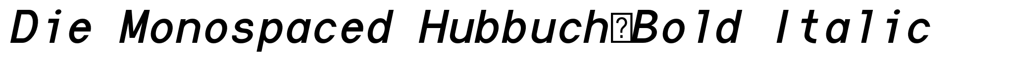 Die Monospaced Hubbuch-Bold Italic image